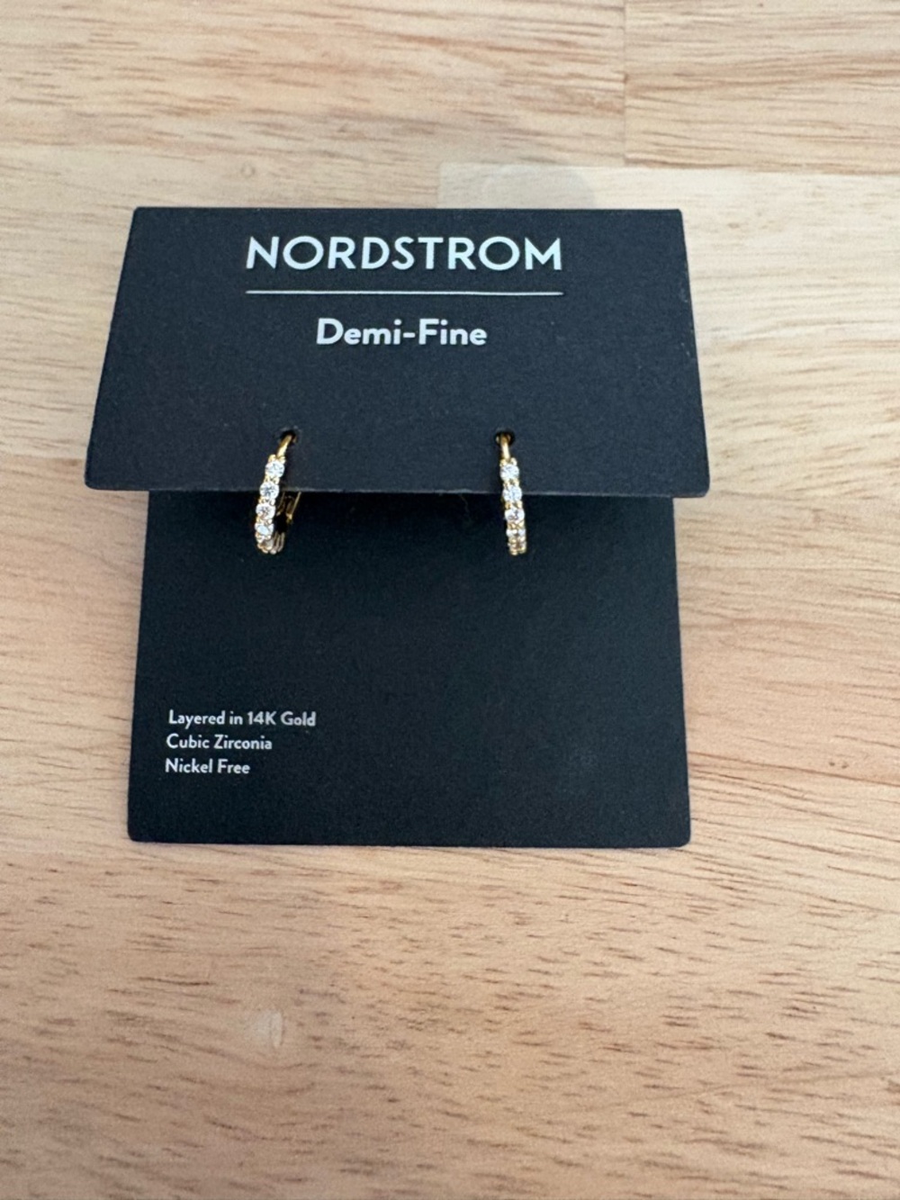 Nordstrom Crystal Huggie Hoop Earrings - Picture 3 of 4